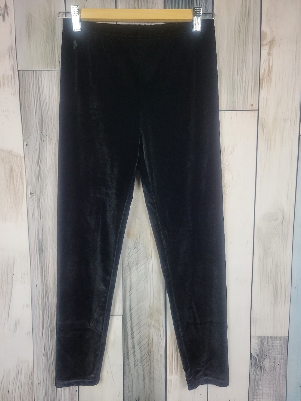 Ralph Lauren Black Velvet Leggings Girls Size XL/ 16